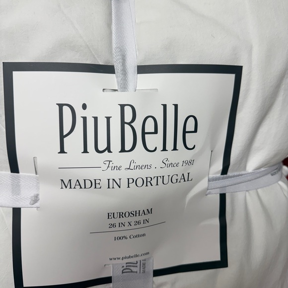 PiuBelle 2 Pck Cotton Euro Sham Filling Polyester White Gauze Ruffled Portugal - Picture 11 of 12